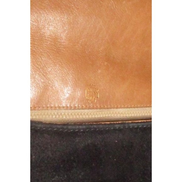 Mark Cross Vintage Black Suede Brown Leather Shoulder Bag - Picture 8 of 12